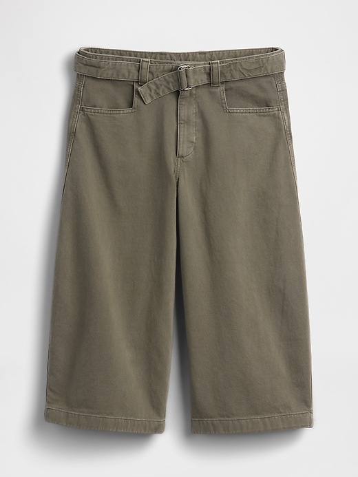 Image number 5 showing, Mid Rise Belted Culotte Barrel Pants