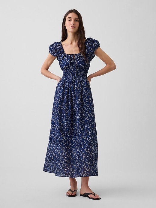 Image number 1 showing, Voile Smocked Waist Maxi Dress