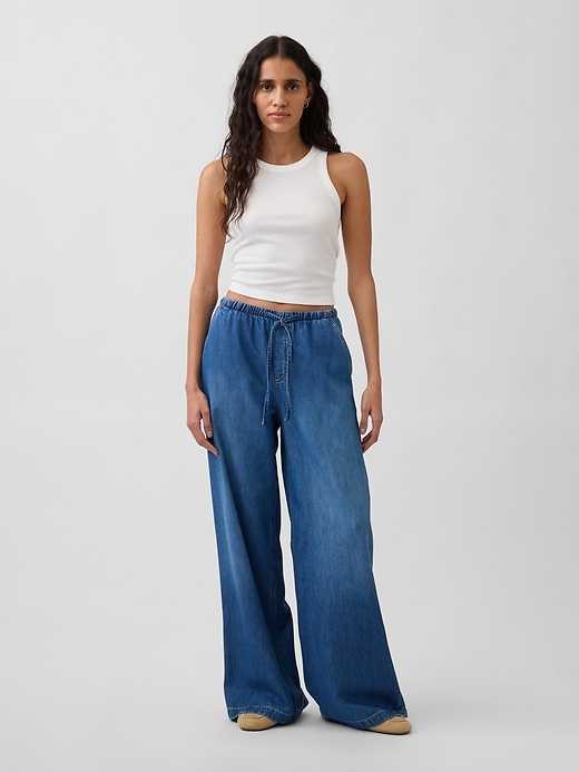 【INDIGO】Easy baggy denim Mid Rise UltraSoft Easy Baggy Jeans | Gap