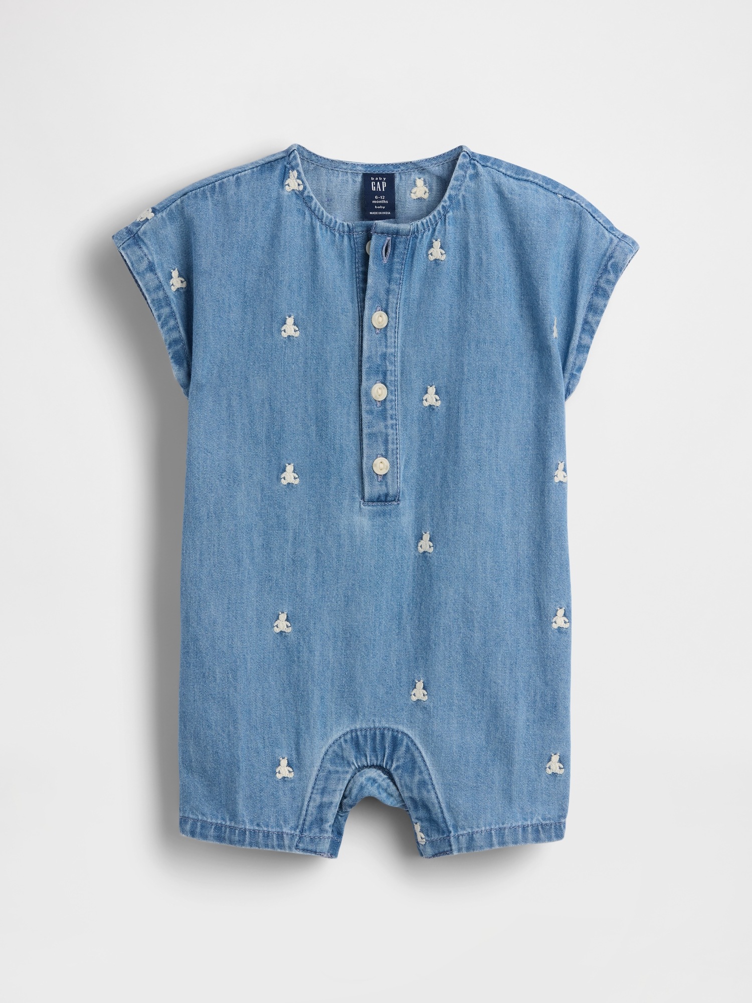 Детский джинсовый комбинезон Gap Brannan Bear с вышивкой