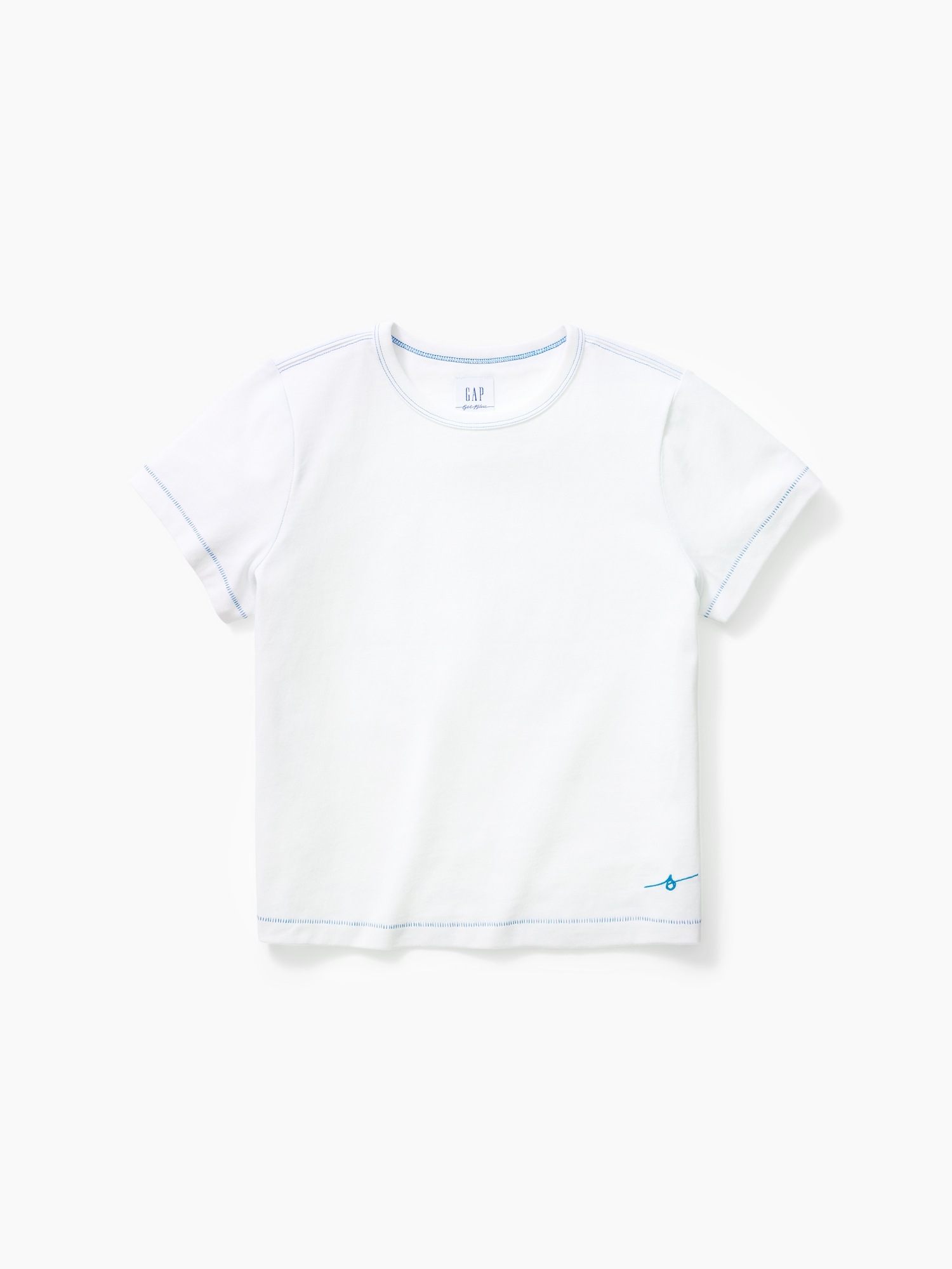 Женская футболка Gap Get Blue Relaxed, цвет: Белый — фото 6
