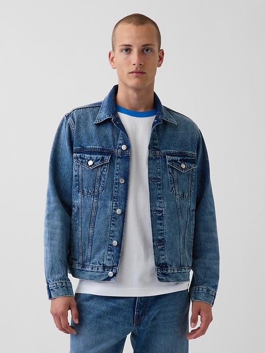 Мужские куртки Gap Get Blue Relaxed Icon Denim Jacket — фото 2