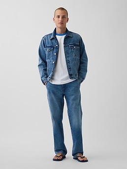 Мужские куртки Gap Get Blue Relaxed Icon Denim Jacket — фото 4
