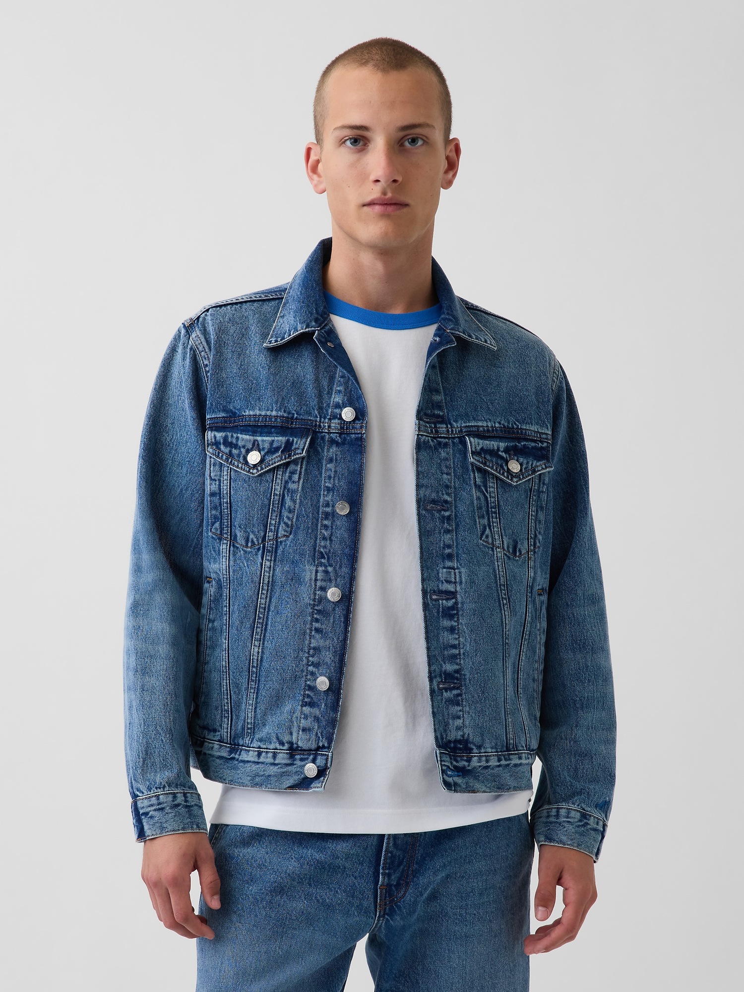 Мужские куртки Gap Get Blue Relaxed Icon Denim Jacket