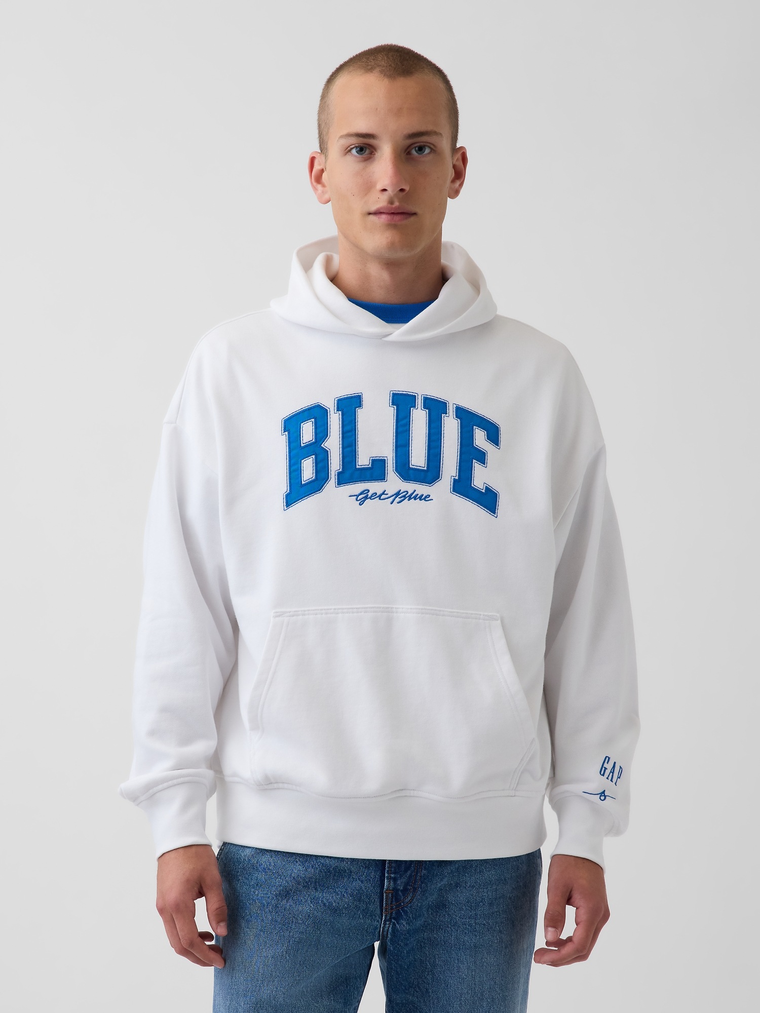 Мужские худи Gap Get Blue Heavyweight French Terry Logo