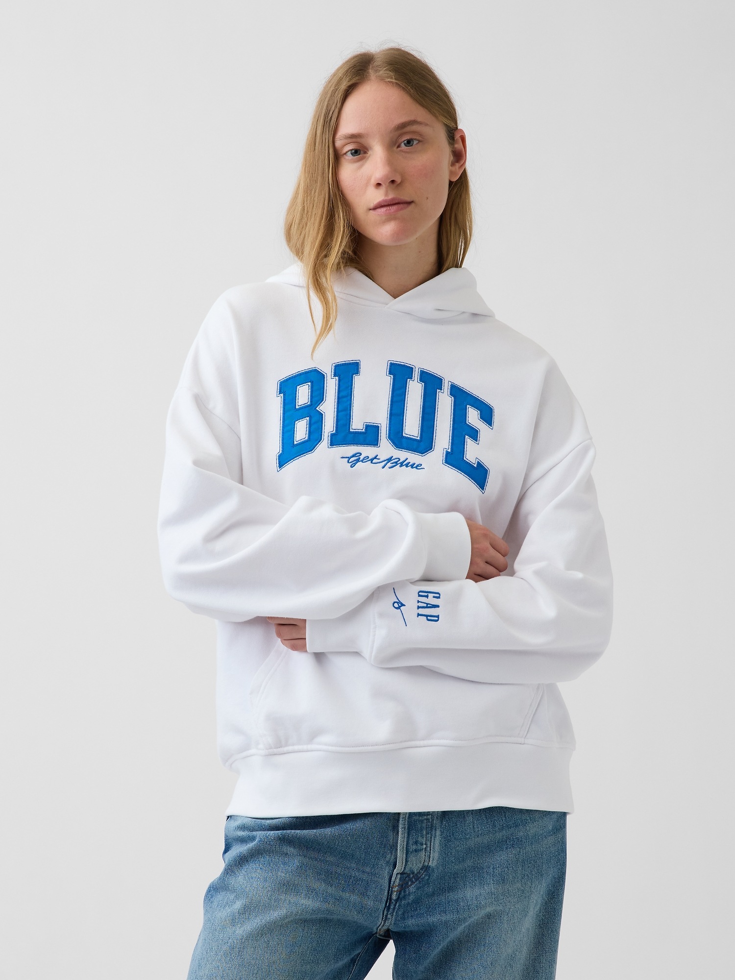 Мужские худи Gap Get Blue Heavyweight French Terry Logo — фото 4