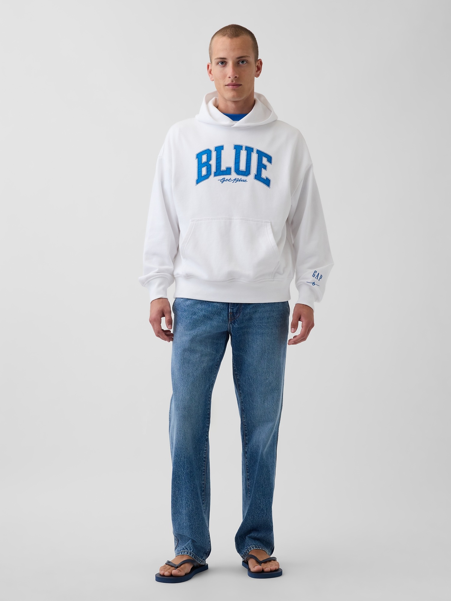 Мужские худи Gap Get Blue Heavyweight French Terry Logo — фото 2