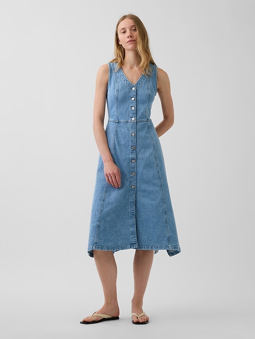 Denim Handkerchief Midi Dress from GAP - $94