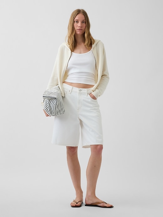 Image number 2 showing, 100% Cotton Relaxed Zip Sweater Hoodie