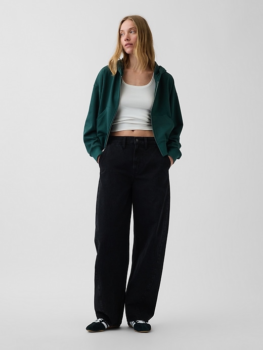Image number 2 showing, VintageSoft Terry Oversized Wedge Zip Hoodie