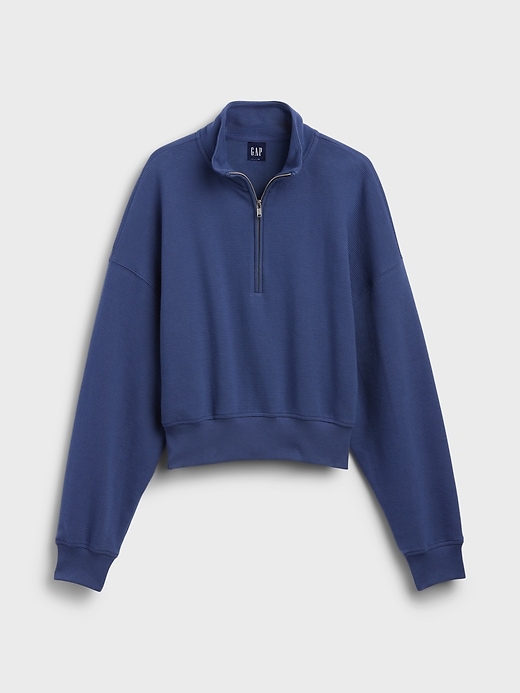 Textured Cotton Oversized Half-Zip Pullover | Gap