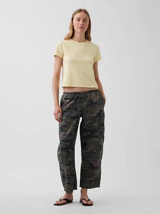 Image number 1 showing, Mid Rise Twill Easy Barrel Utility Pants