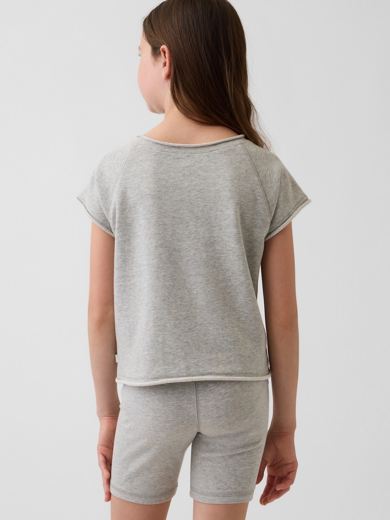 Детский свитшот Gap VintageSoft Terry Raglan Graphic, цвет: Серый меланжевый — фото 3