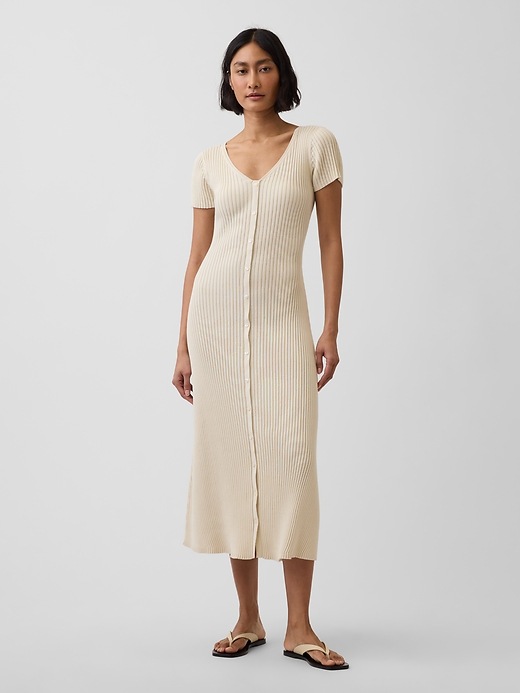 Женские платья Gap Rib Button-Front Maxi Sweater Dress — фото 2