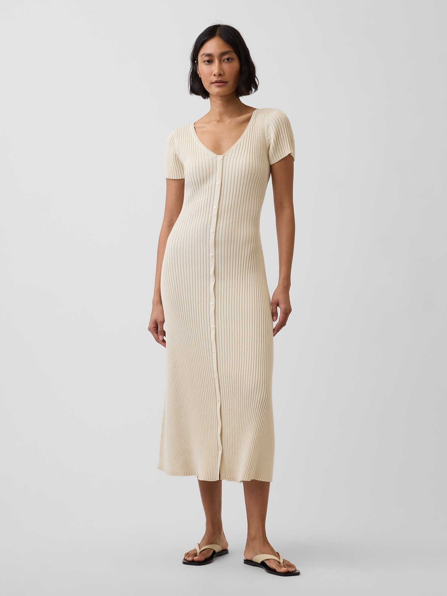Женские платья Gap Rib Button-Front Maxi Sweater Dress