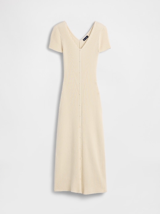 Rib Button-Front Maxi Sweater Dress | Gap