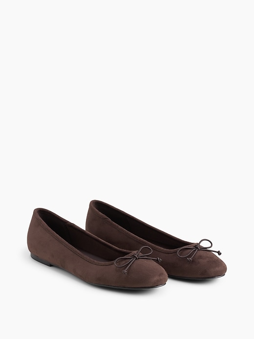 Image number 2 showing, Vegan Suede Ballet Flats