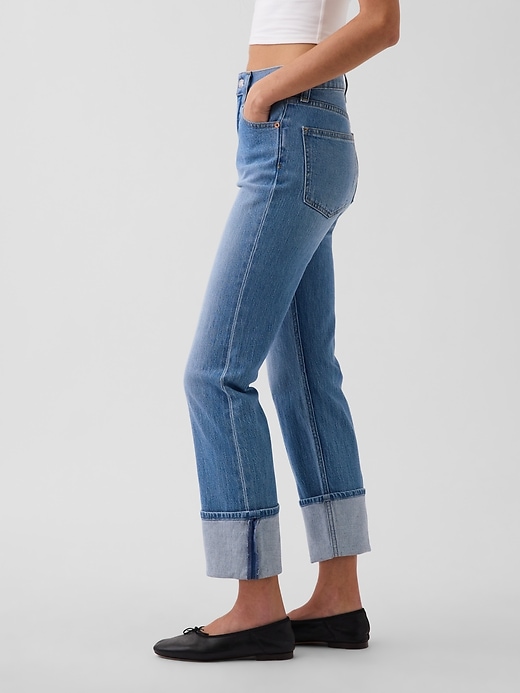 Image number 3 showing, High Rise Cuffed '90s Slim Straight Jeans