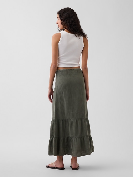 Image number 2 showing, Cotton Gauze Tiered Easy Maxi Skirt