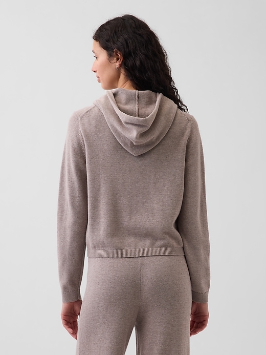 Image number 3 showing, 100% Cotton Relaxed Zip Sweater Hoodie