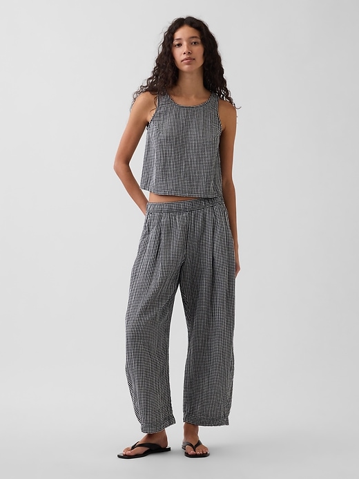 Image number 1 showing, Cotton Gauze Easy Barrel Pants