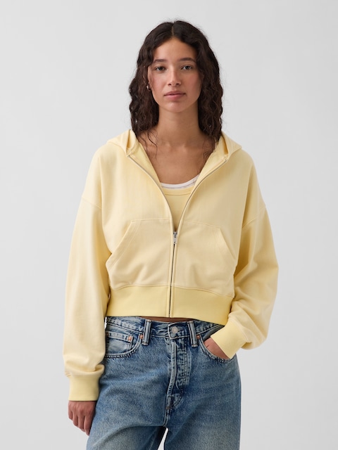 VintageSoft Terry Oversized Wedge Zip Hoodie