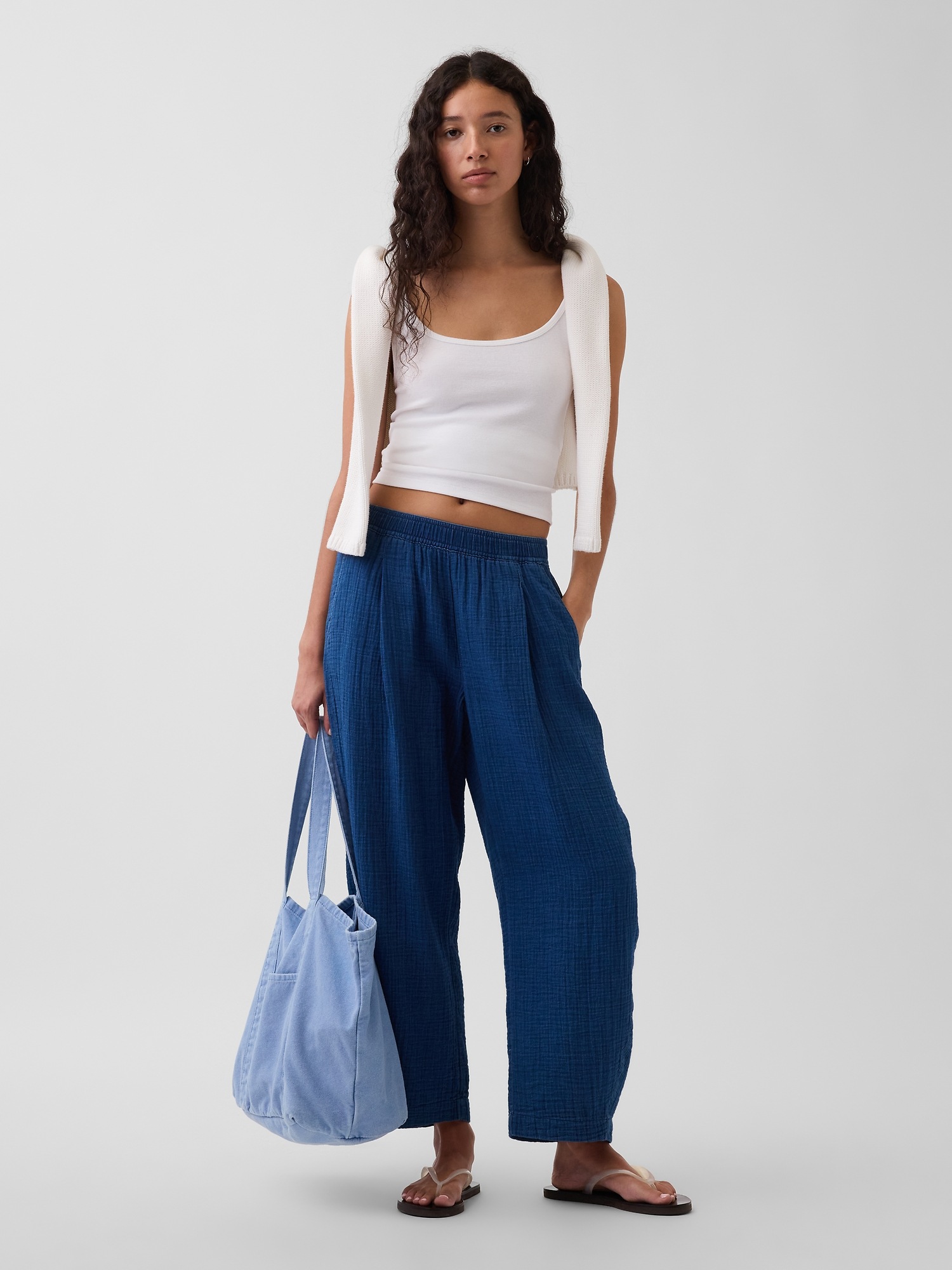 Женские джинсы Gap Cotton Gauze Denim Easy Pants — фото 5