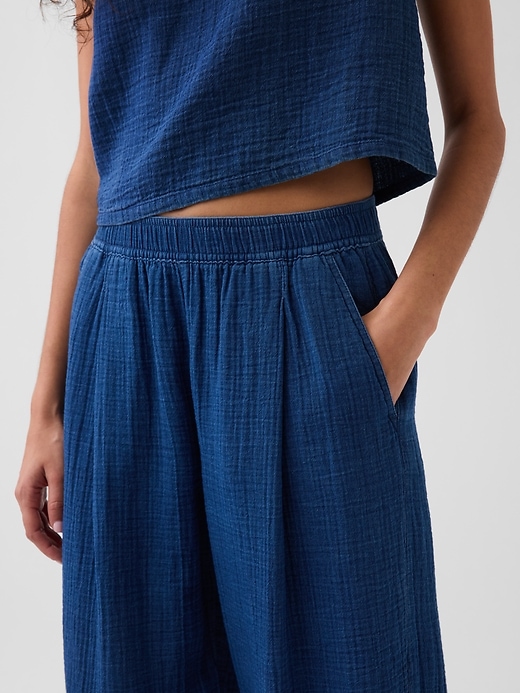 Image number 7 showing, Cotton Gauze Denim Easy Pants