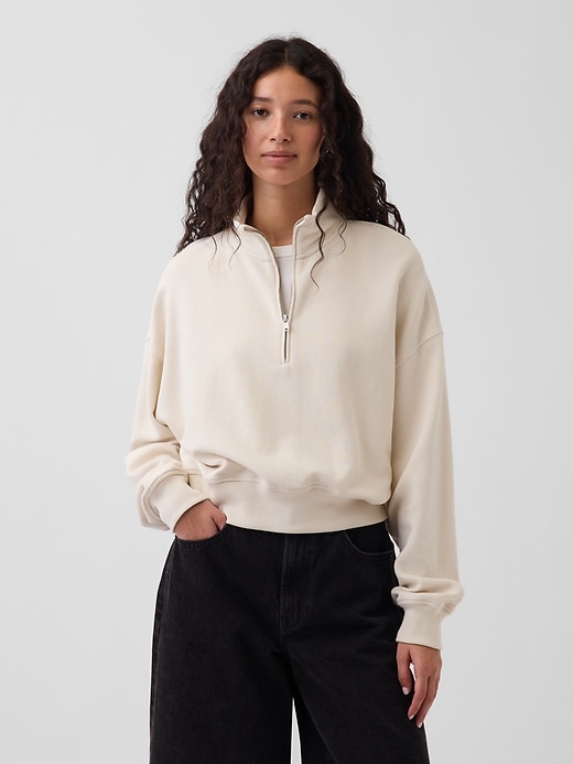 Image number 1 showing, Oversized Wedge Half-Zip Pullover