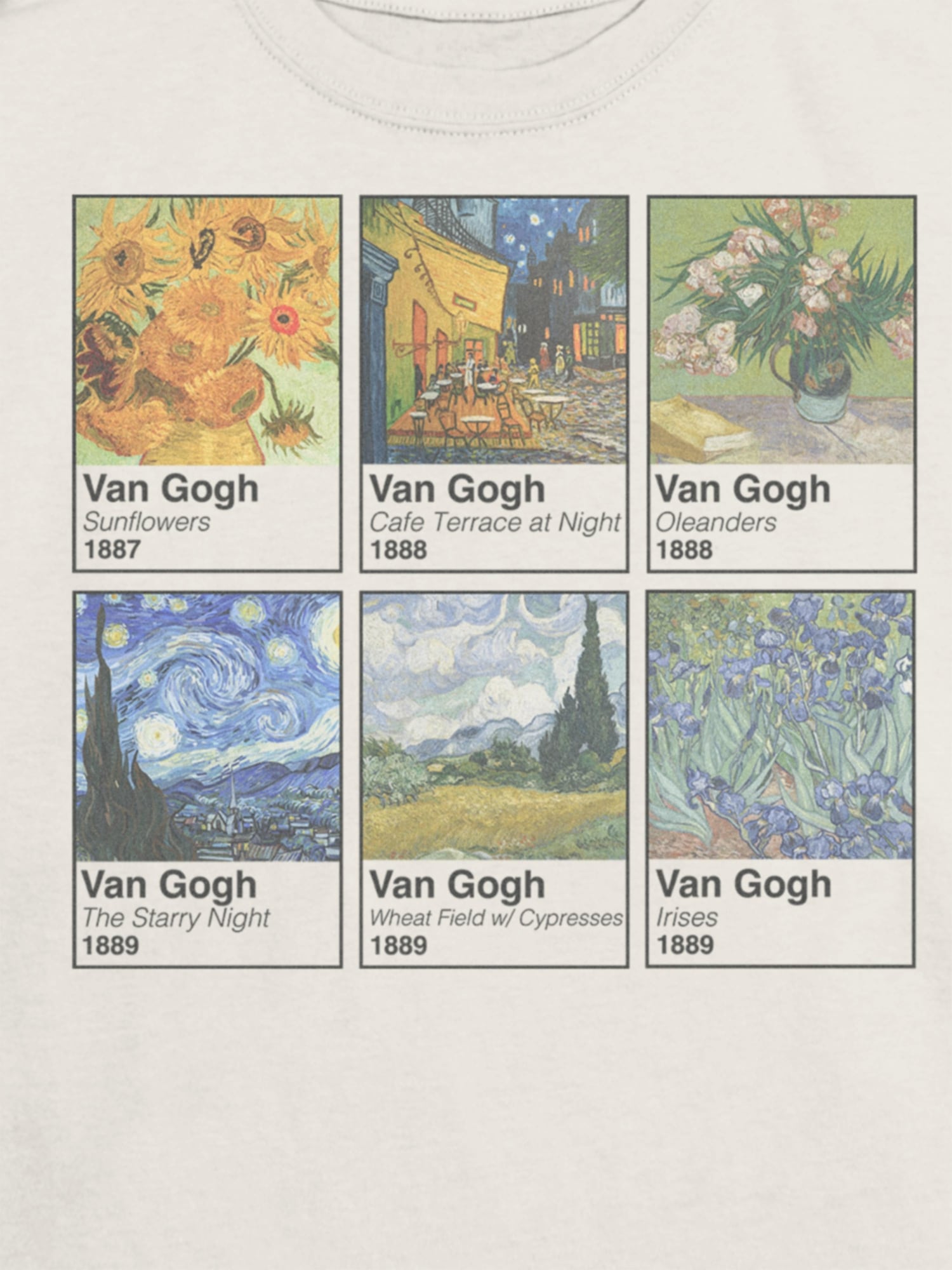 Детская футболка Gap Van Gogh Swatches Graphic, цвет: Молочный белый — фото 3