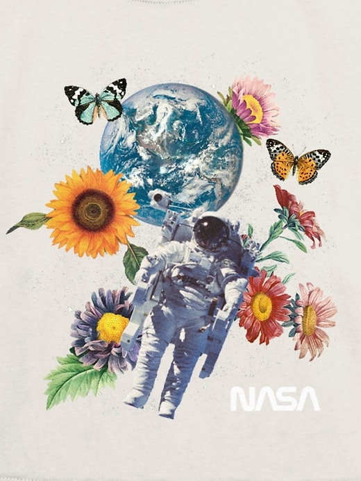 Image number 3 showing, Kids NASA Space Floral Graphic T-Shirt
