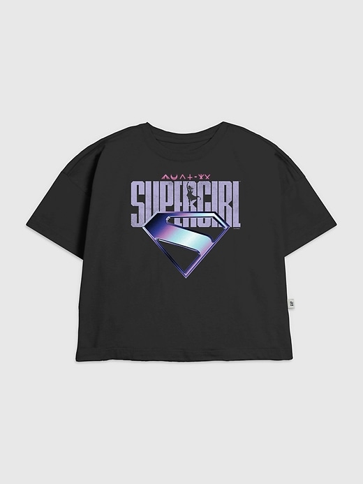 Image number 1 showing, Kids Supergirl Purple Logo Graphic T-Shirt