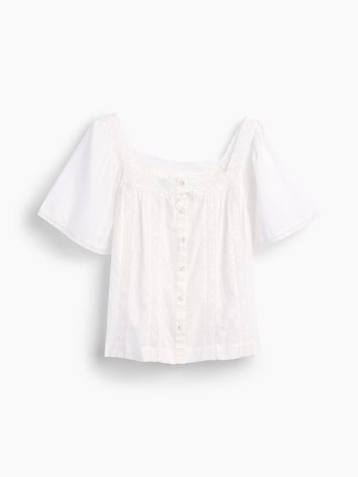 Image number 5 showing, Lace-Trim Square-Neck Swing Top