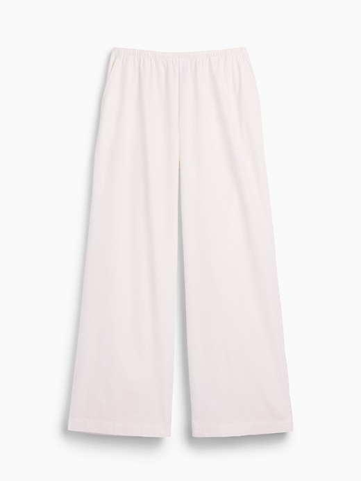 Image number 5 showing, Mid Rise Poplin Relaxed Easy Wide-Leg Pants