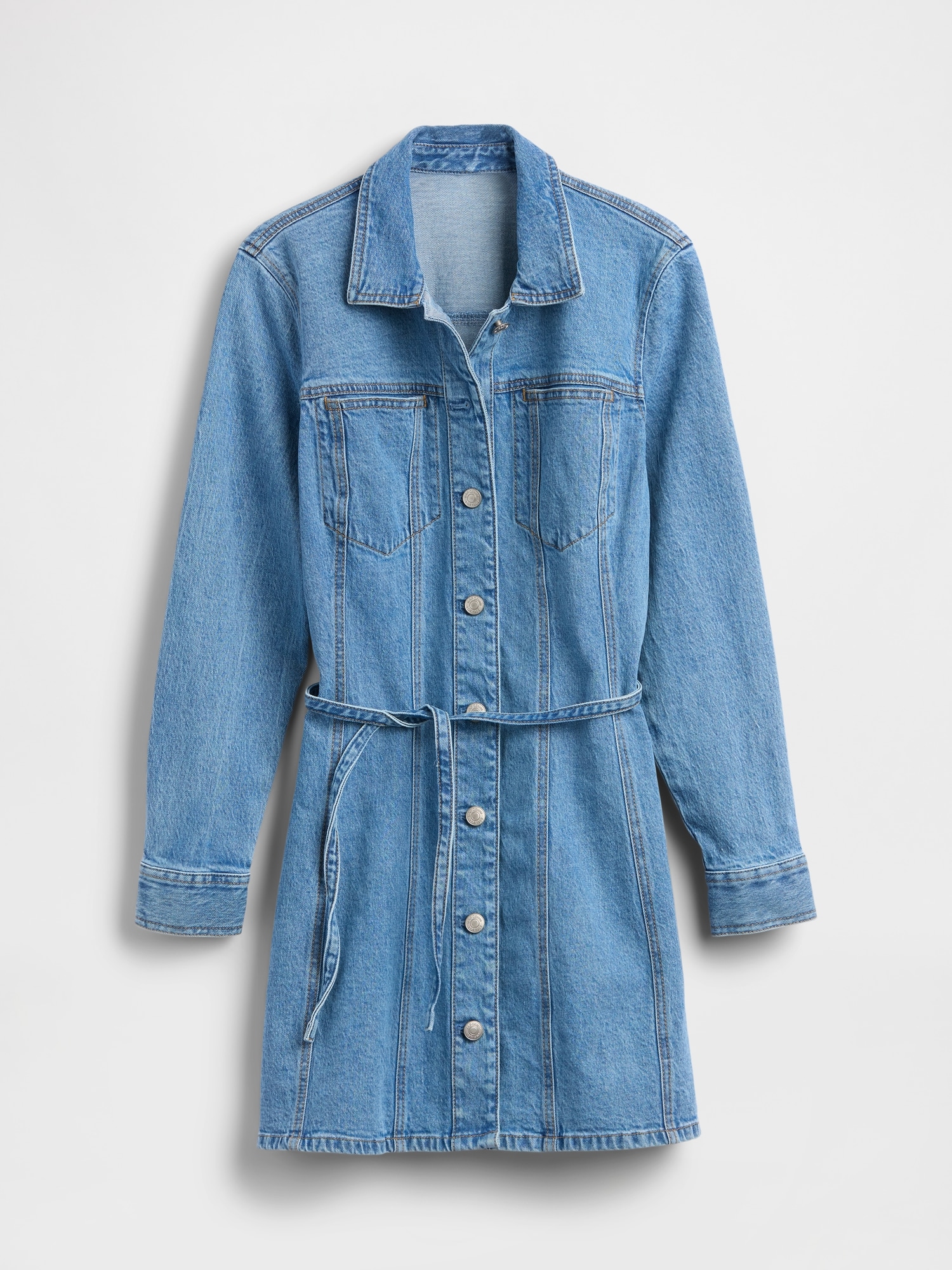 Женские платья Gap Denim Button-Front Mini Dress — фото 4