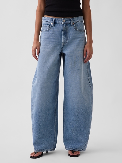Image number 2 showing, Mid Rise Baggy Taper Jeans
