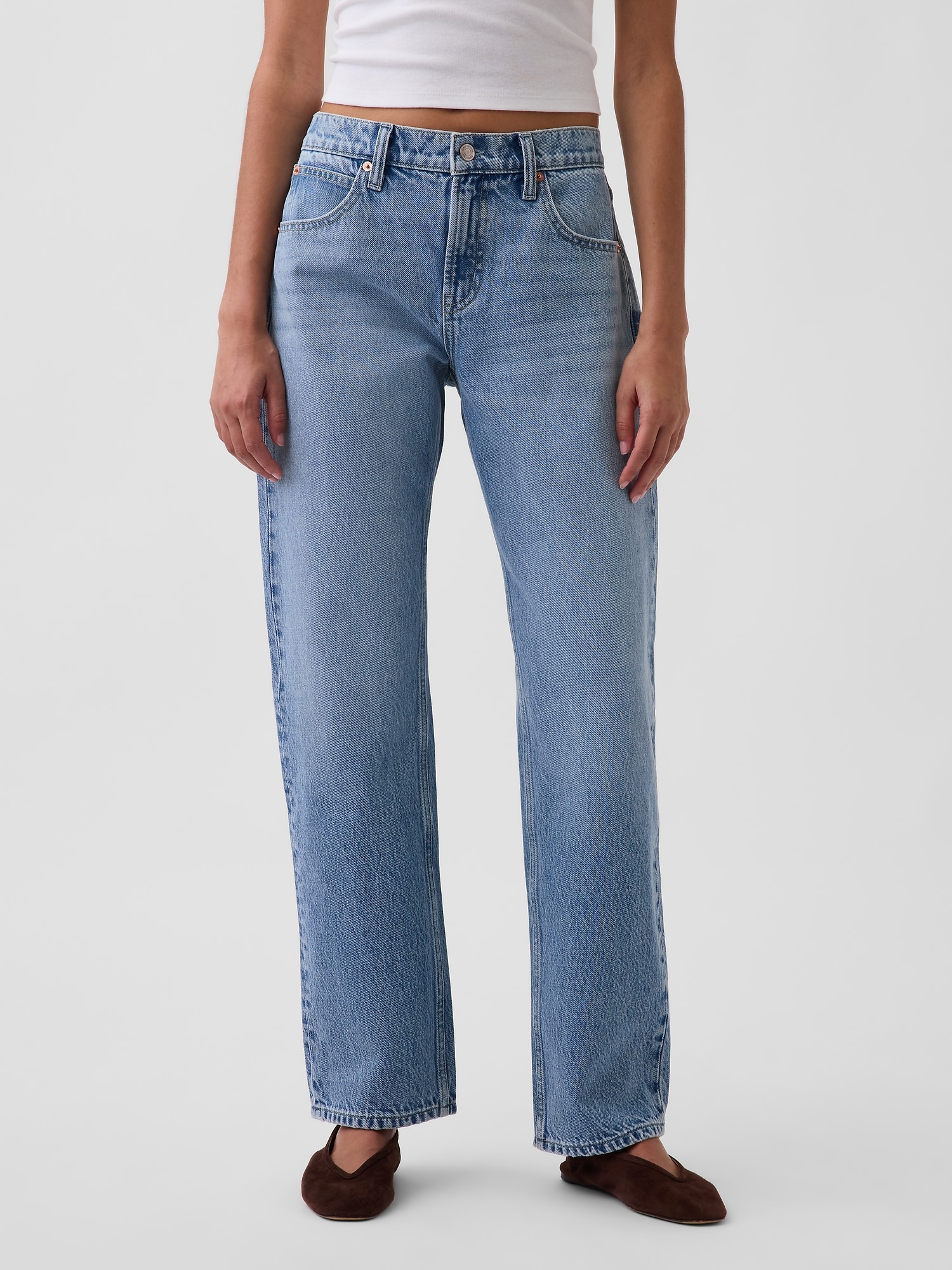 Mid Rise Straight Taper Jeans