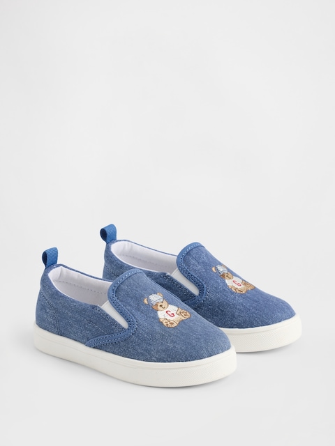 Toddler Denim Brannan Bear Slip-On Sneakers
