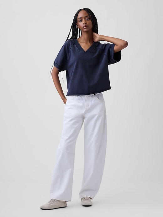 VintageSoft Terry Oversized V-Neck Sweatshirt | Gap