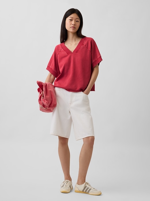 Image number 2 showing, VintageSoft Terry Oversized V-Neck Sweatshirt