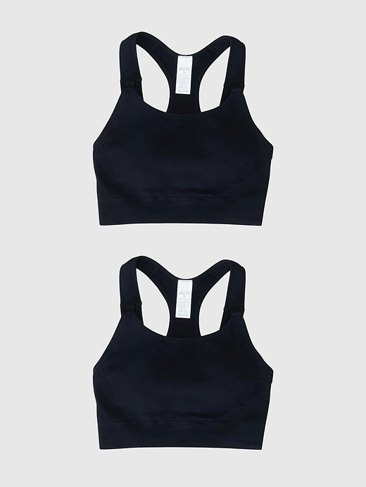 Image number 1 showing, Ingrid and Isabel Basics Maternity Seamless Nursing Sports Bra 2 Pack