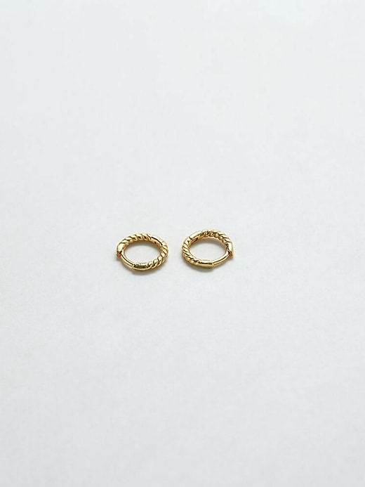Image number 1 showing, Mini Gold Rope Twist Huggies