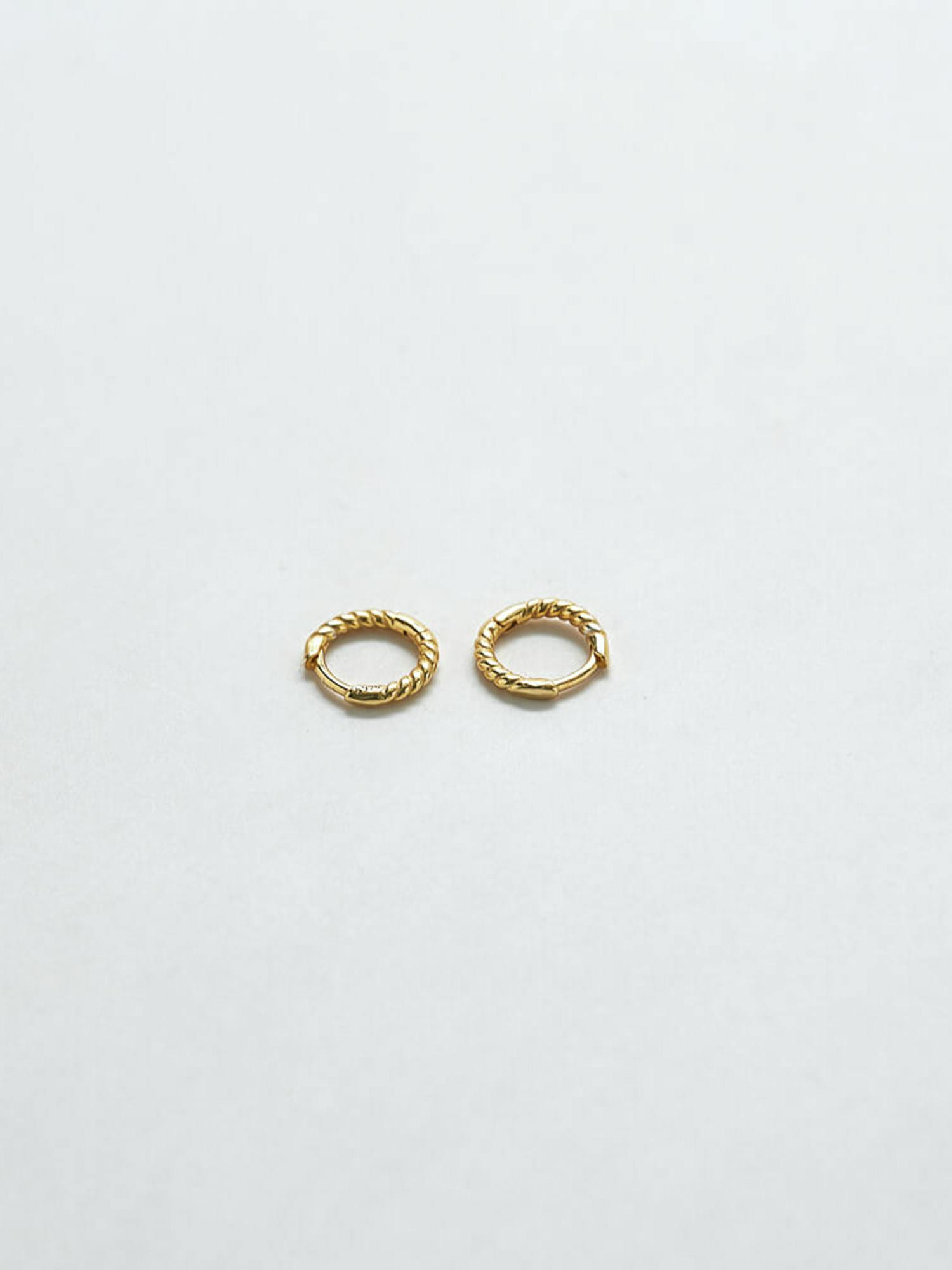 Mini Gold Rope Twist Huggies
