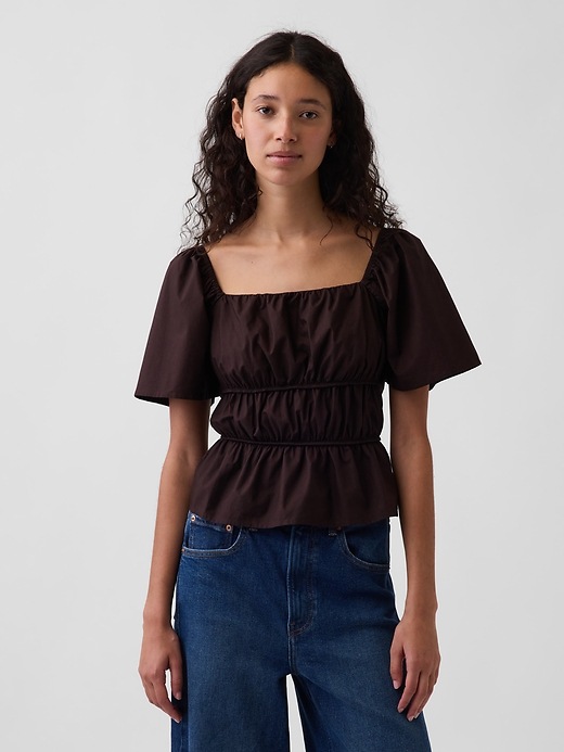 Женские топы Gap Square-Neck Peplum Top — фото 2