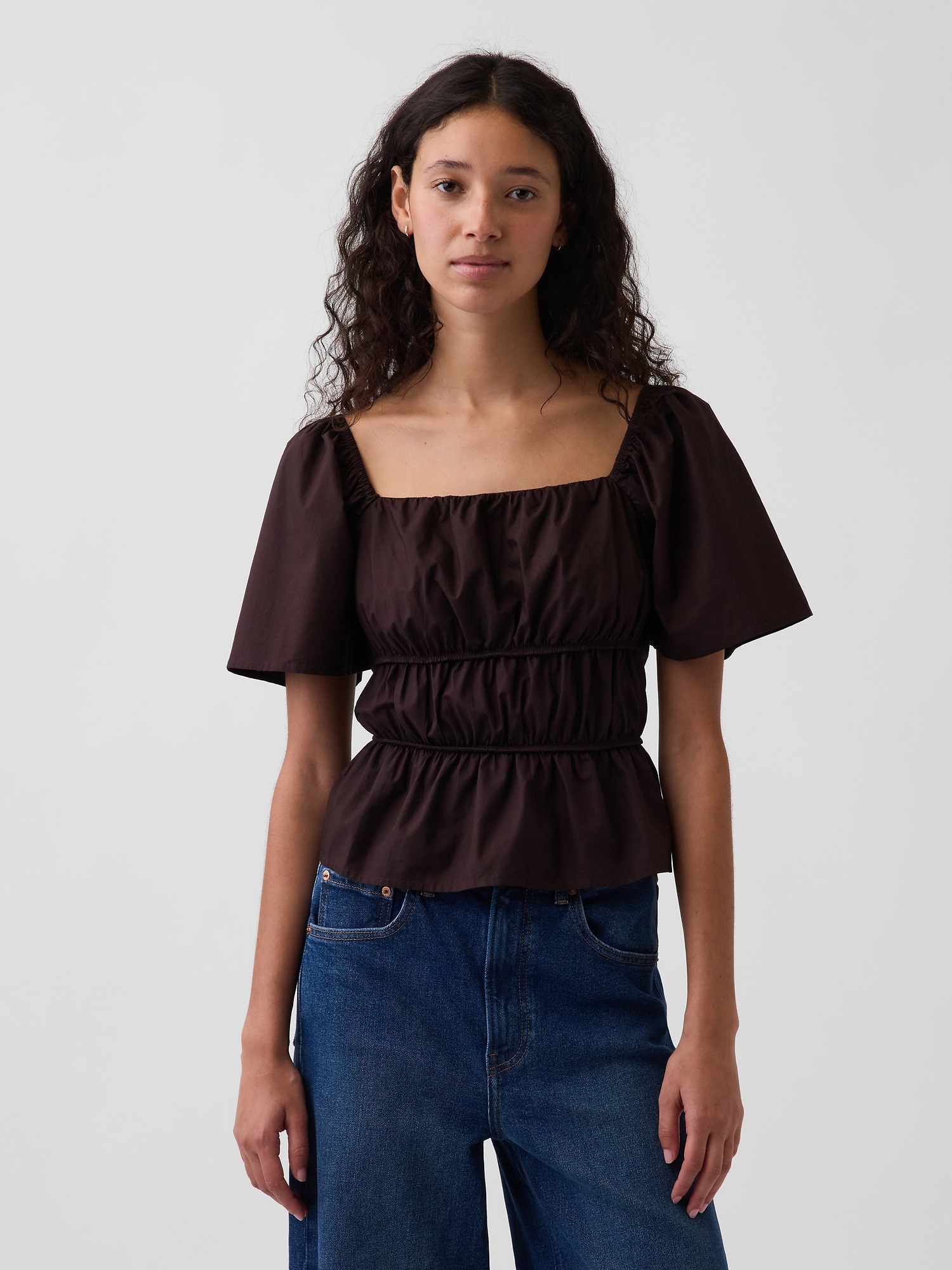 Женские топы Gap Square-Neck Peplum Top