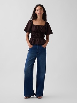 Женские топы Gap Square-Neck Peplum Top — фото 4