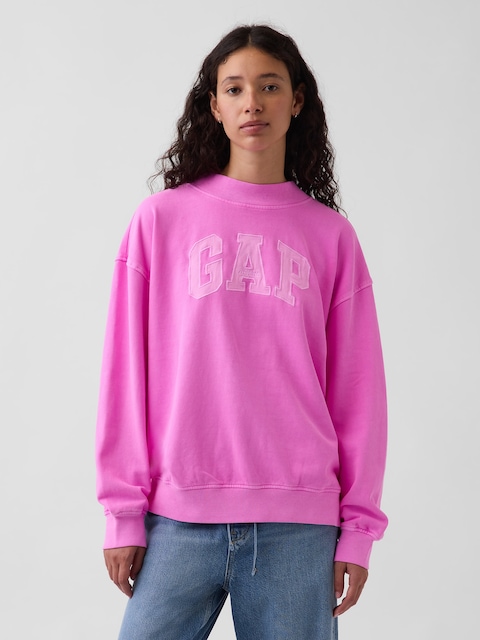 VintageSoft Terry Oversized Mockneck Logo Sweatshirt