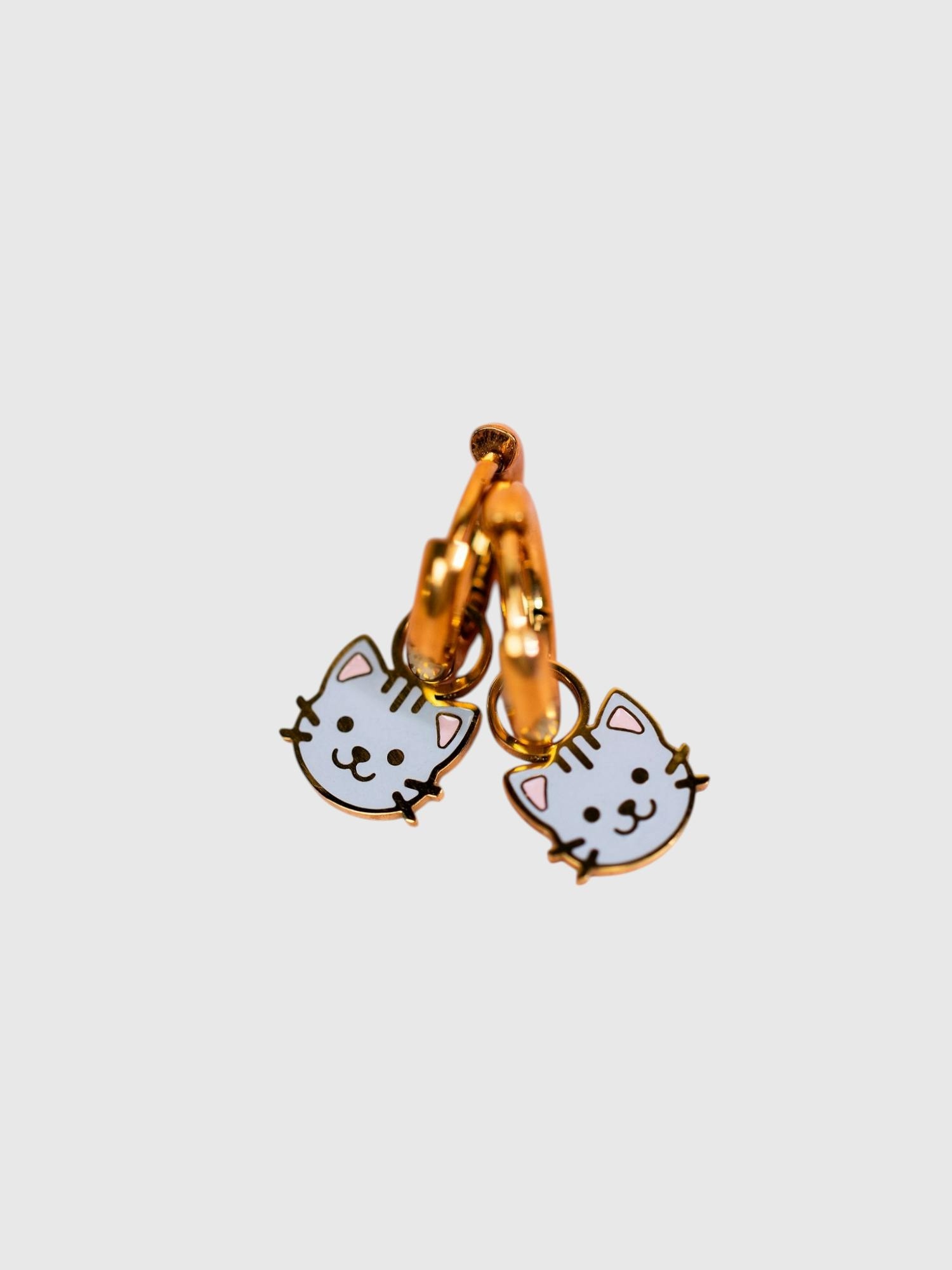 Детские серьги-конго Gap Pierced Co с подвесками-котиками — фото 2