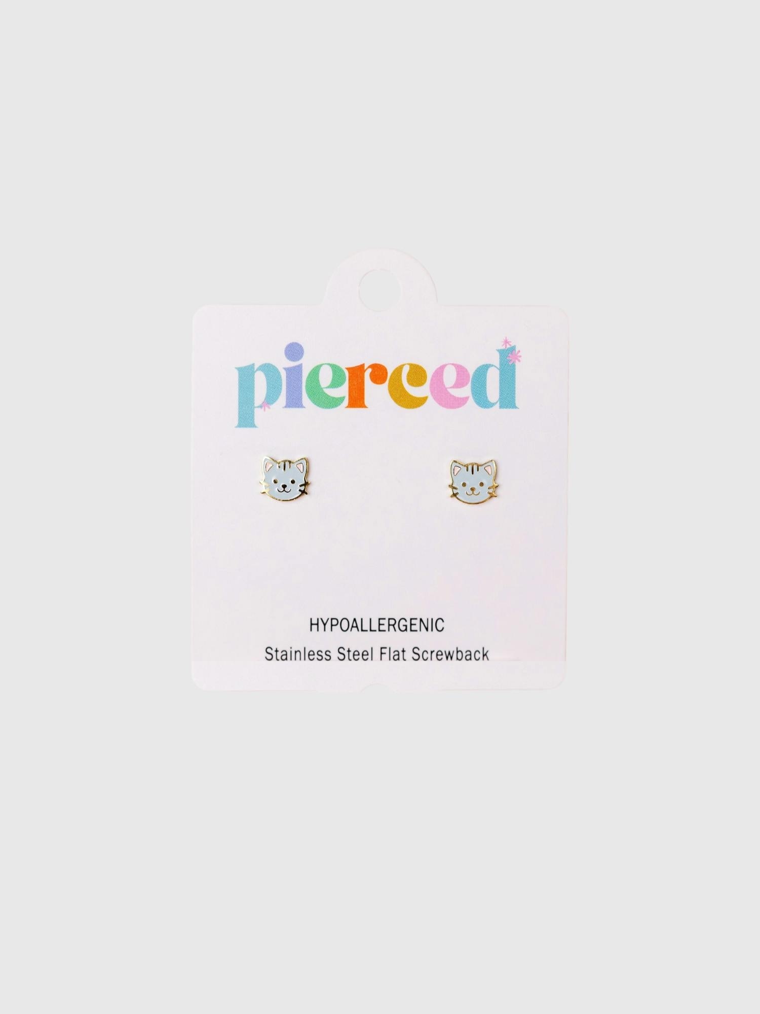 Pierced Co Cat Screwback Earrings