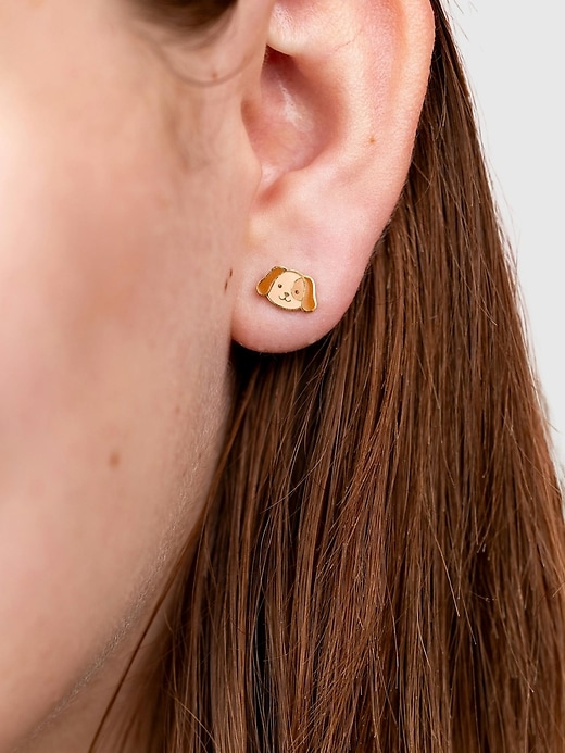 Image number 3 showing, Pierced Co Dog Screwback Earrings